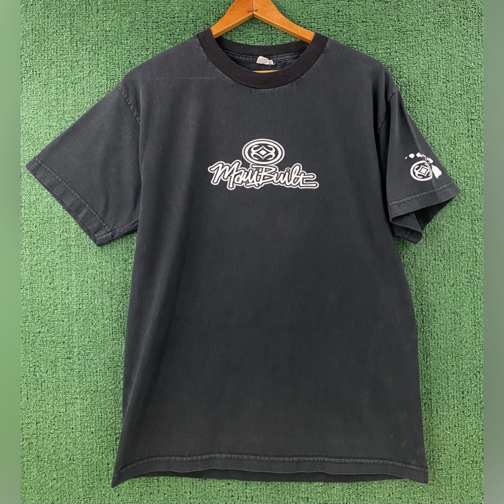 VTG Y2K Maui Built Surf Surfer Double Sided T-shirt Mens Size Small